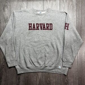 Harvard University Russell Athletic Sweatshirt XXL 2XL Grey Y2k Vintage